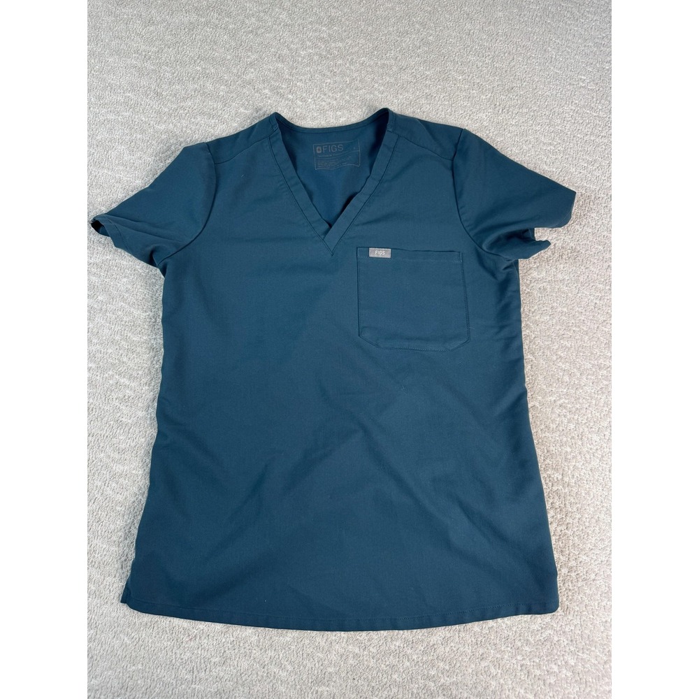 Figs Technical Collection Scrub Shirt Womens Small Blue‎ FW1000 Medical Uniform